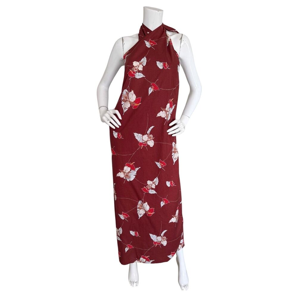 SOLD* Hilo Hatties Vintage 70s Sarong Pareo Wrap Dress Hawaiian Floral